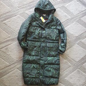 Debenhams - Khaki Palm Leaf Print Quilted Coat S